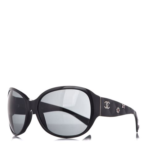 chanel black diamante crystal sunglasses